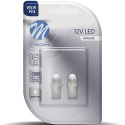 Blisteris 2 vnt. LED LB010W W5W T10 12V balti užapvalinti