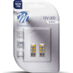 Blisteris 2 vnt. LED LB083W W5W 12V 0.48W 6 SMD balti