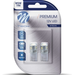 Blisteris 2 vnt. LED LB086W W5W 12V 0.48W 10 SMD balti