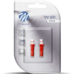 Blisteris 2 vnt. LED LB002R T5 12V raudoni plokšti