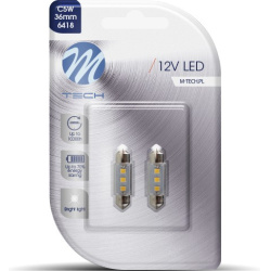 Blisteris 2 vnt. LED LB090W 12V C5W 36mm 3xSMD3528 balti