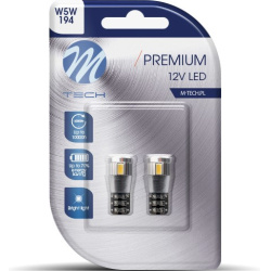 Blisteris 2 vnt. LB338W W5W 12V T10 6 SMD5730 CANBUS balti max 3W