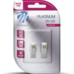 Blisteris 2 vnt. LB807W T10 W5W 12V 10LED SMD3014 balti 2.2W