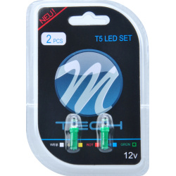 Blisteris 2 vnt. LED LB002G T5 12V žali plokšti